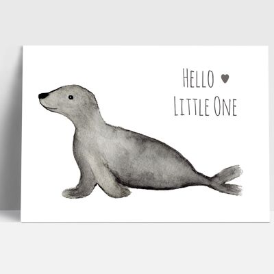 Postkarte, Robbe "hello little one - Nr 2"