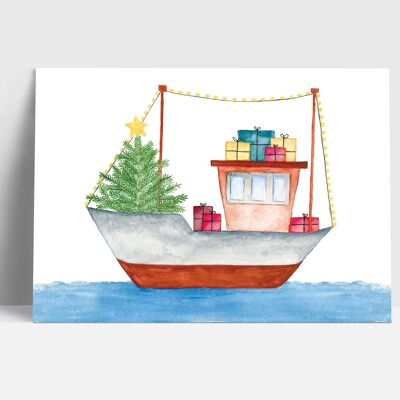 Postkarte, Weihnachtskutter