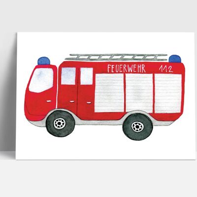 Carte postale, pompiers