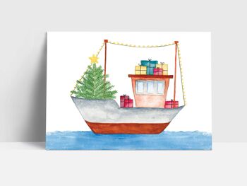 Carte pliante, cutter de Noël, avec enveloppe 1