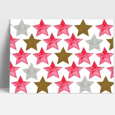 Folded card, stars, with envelope