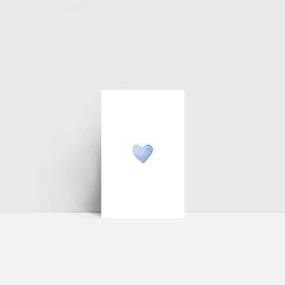 Mini card, cuore, blu