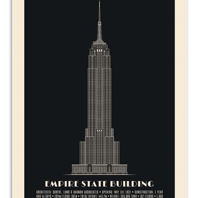 Kunstplakat - Negativ des Empire State Building - Lionel Darian W18954