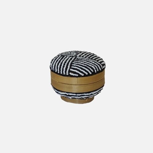 Melasti Bead Box Round Black & White