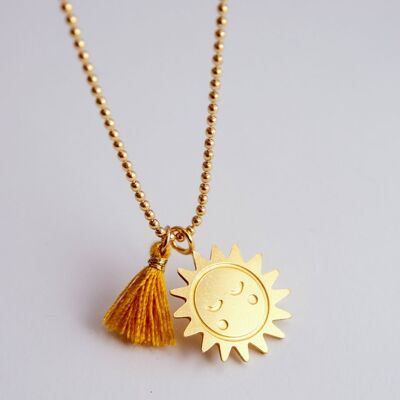 Mustard Sun x Pompom Pendant Necklace