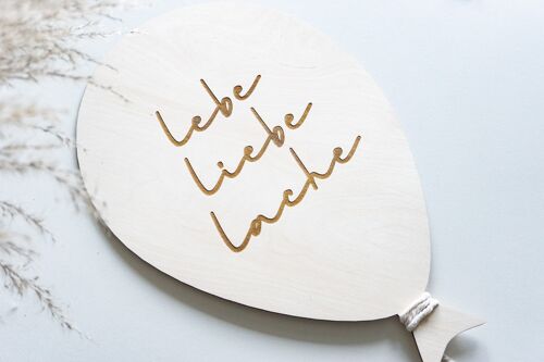 Luftballon mit Spruch "Lebe, Liebe, Lache" - 20cm