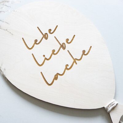Luftballon mit Spruch "Lebe, Liebe, Lache" - 20cm