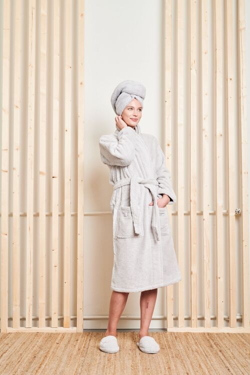 Bathrobe Unisex S (Small) Pearl Grey