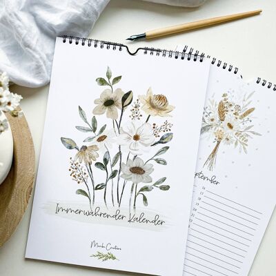 Perpetual floral birthday calendar