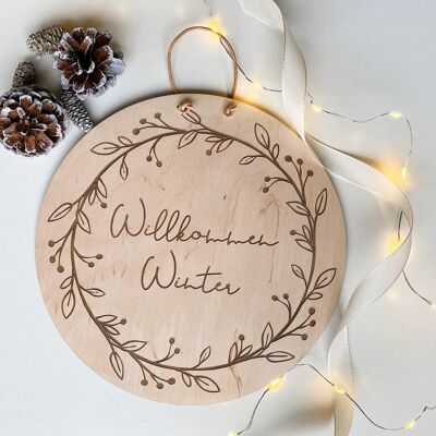 Christmas Wreath - Welcome Winter - 15cm