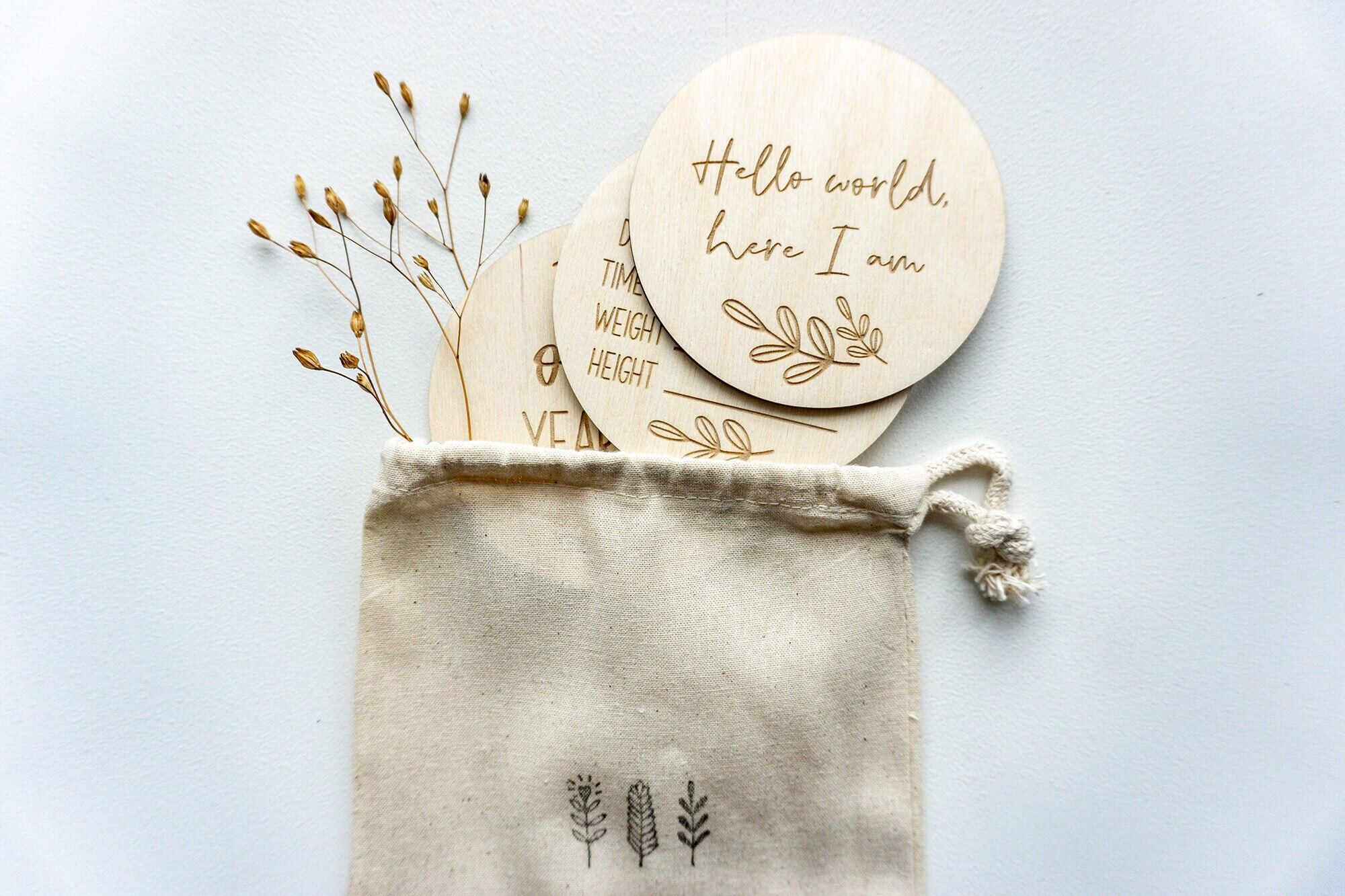 Baby Meilensteine inkl. Geburtstafel in Englisch - 17 Meilensteine