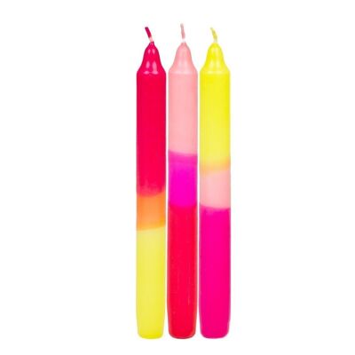 3 Tone Pink Dinner Candles - 3 Pack