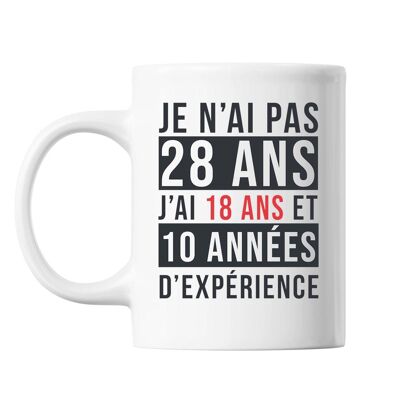 Mug 28 Ans Expérience Blanc