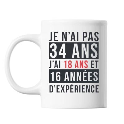 Mug 34 Ans Expérience Blanc