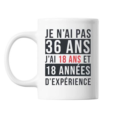 Mug 36 Ans Expérience Blanc