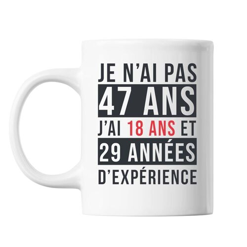 Mug 47 Ans Expérience Blanc