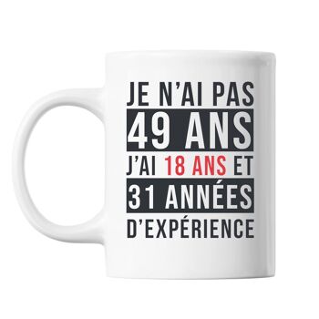 Mug 49 Ans Expérience Blanc 1