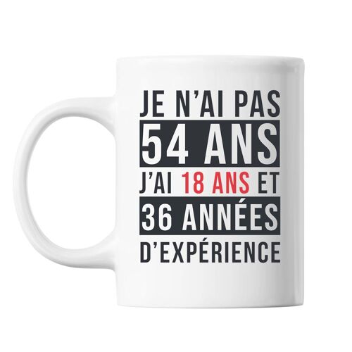 Mug 54 Ans Expérience Blanc