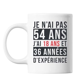 Mug 54 Ans Expérience Blanc 1