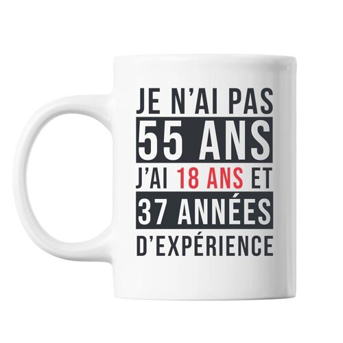 Mug 55 Ans Expérience Blanc