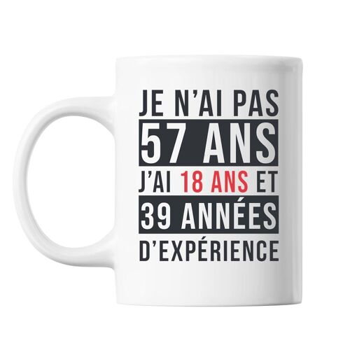 Mug 57 Ans Expérience Blanc