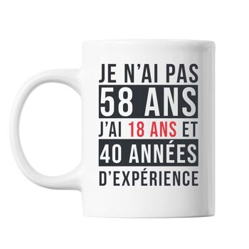Mug 58 Ans Expérience Blanc 1