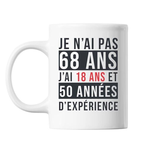 Mug 68 Ans Expérience Blanc