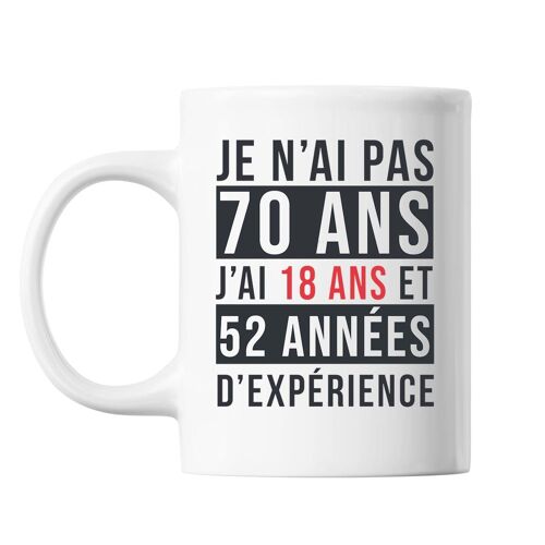 Mug 70 Ans Expérience Blanc