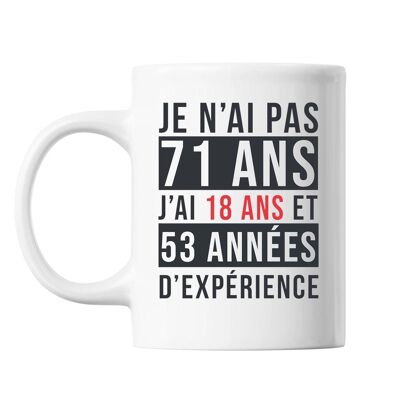 Taza 71 Años Experiencia Blanco