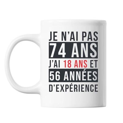 Taza 74 Años Experiencia Blanco