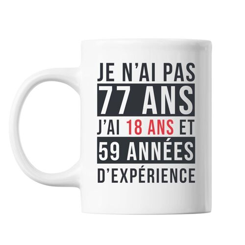 Mug 77 Ans Expérience Blanc