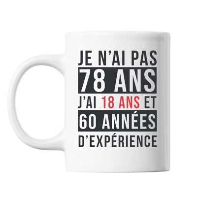 Mug 78 Ans Expérience Blanc