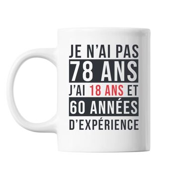 Mug 78 Ans Expérience Blanc 1