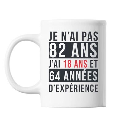 Mug 82 Ans Expérience Blanc