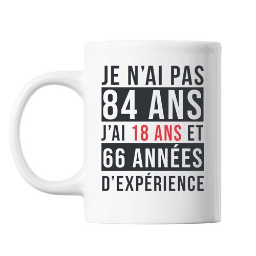 Mug 84 Ans Expérience Blanc