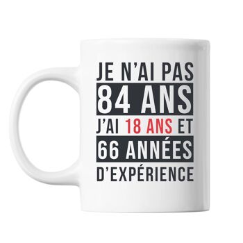 Mug 84 Ans Expérience Blanc 1
