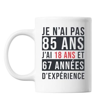 Mug 85 Ans Expérience Blanc 1