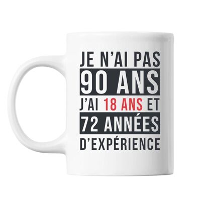 Mug 90 Ans Expérience Blanc