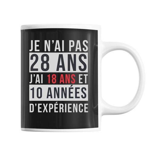 Mug 28 Ans Expérience Noir