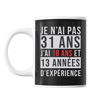 Mug 31 Ans Expérience Noir