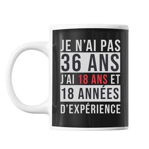 Mug 36 Ans Expérience Noir