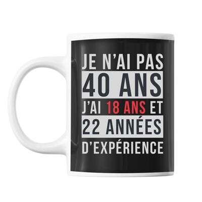Mug 40 Ans Expérience Noir