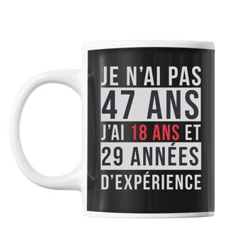 Mug 47 Ans Expérience Noir 1