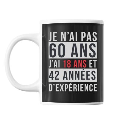 Mug 60 Ans Expérience Noir