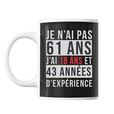 Mug 61 Ans Expérience Noir