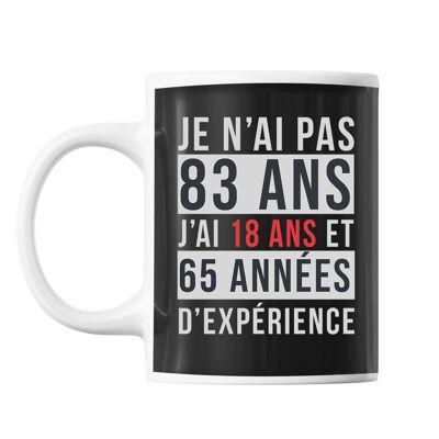 Mug 83 Ans Expérience Noir
