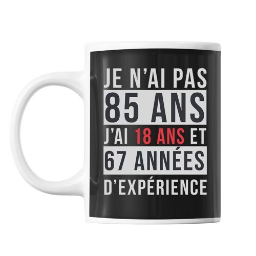 Mug 85 Ans Expérience Noir