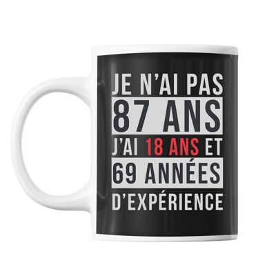 Mug 87 Ans Expérience Noir