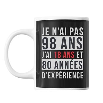 Mug 98 Ans Expérience Noir 1