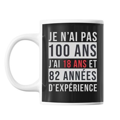 Mug 100 Ans Expérience Noir
